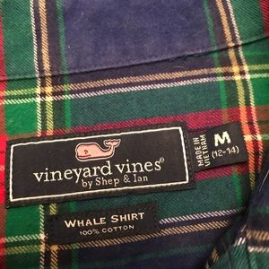 Vineyard Vines flannel plaid button down—boys